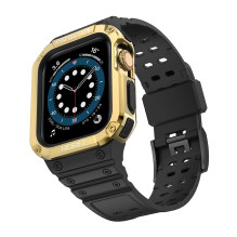 Protect Strap Band for Apple Watch 42 / 44 / 45mm Armored Case Strap - Black, Gold