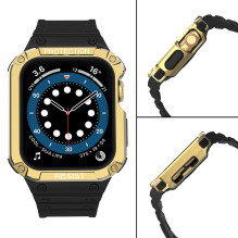 Apsauginis dirželis „Apple Watch 42 / 44 / 45 mm“ šarvuotam dėklui – juodas, auksinis