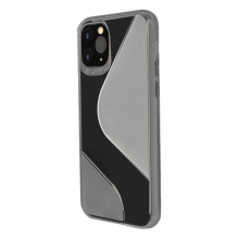 S-Case lankstus dangtelis TPU dėklas, skirtas Huawei P40 Lite E juodas