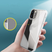 S-Case lankstus dangtelis TPU dėklas, skirtas Huawei P40 Lite E juodas