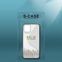 S-Case lankstus dangtelis TPU dėklas, skirtas Huawei P40 Lite E juodas