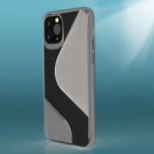 S-Case lankstus dangtelis TPU dėklas, skirtas Huawei P40 Lite E juodas