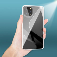 S-Case lankstus dangtelis TPU dėklas, skirtas Huawei P40 Lite E juodas
