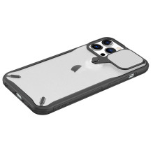 Nillkin Cyclops Case tvirtas dėklas su fotoaparato dangteliu ir sulankstomu stovu iPhone 13 Pro juodas