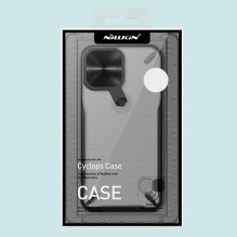 Nillkin Cyclops Case tvirtas dėklas su fotoaparato dangteliu ir sulankstomu stovu iPhone 13 Pro juodas