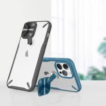 Nillkin Cyclops Case tvirtas dėklas su fotoaparato dangteliu ir sulankstomu stovu iPhone 13 Pro juodas