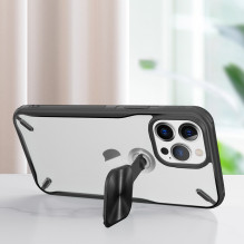 Nillkin Cyclops Case tvirtas dėklas su fotoaparato dangteliu ir sulankstomu stovu iPhone 13 Pro juodas