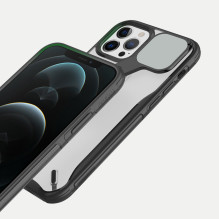 Nillkin Cyclops Case tvirtas dėklas su fotoaparato dangteliu ir sulankstomu stovu iPhone 13 Pro juodas
