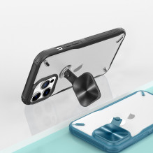 Nillkin Cyclops Case tvirtas dėklas su fotoaparato dangteliu ir sulankstomu stovu iPhone 13 Pro juodas