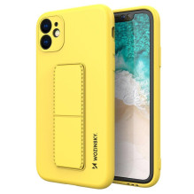 „Wozinsky“ dėklas su atlošu „iPhone 12 Pro“ geltonam silikoniniam dėklui su stovu