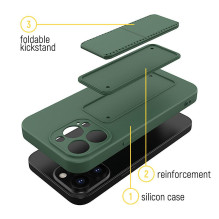 Wozinsky Kickstand Case iPhone 12 Pro Yellow Silicone Case with Stand