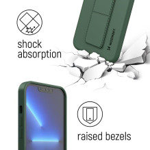 „Wozinsky“ dėklas su atlošu „iPhone 12 Pro“ geltonam silikoniniam dėklui su stovu