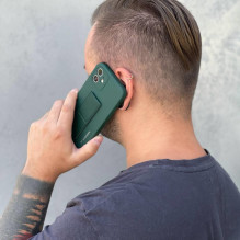„Wozinsky“ dėklas su atlošu „iPhone 12 Pro“ geltonam silikoniniam dėklui su stovu