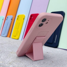 Wozinsky Kickstand Case iPhone 12 Pro Yellow Silicone Case with Stand