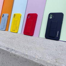„Wozinsky“ dėklas su atlošu „iPhone 12 Pro“ geltonam silikoniniam dėklui su stovu
