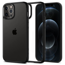 „Spigen Ultra Hybrid“ dėklas, skirtas „iPhone 12“ / „iPhone 12 Pro“ – matinė juoda