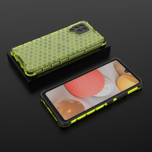 Honeycomb Case šarvų dangtelis su TPU buferiu, skirtas Samsung Galaxy A42 5G žalias Honeycomb Case šarvų dangtelis su TPU buferiu, skirtas Samsung Galaxy A42 5G žalias