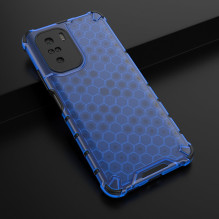 Honeycomb Case šarvų dangtelis su TPU buferiu, skirtas Xiaomi Redmi K40 Pro+ / K40 Pro / K40 / Poco F3 blue Honeycomb Case šarvų dangtelis su TPU buferiu, skirtas Xiaomi Redmi K40 Pro+ / K40 Pro / K40 / Poco F3 blue