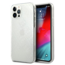 Guess GUHCP12L3D4GTR iPhone 12 Pro Max 6,7 colio skaidraus kieto dėklo 4G 3D raštų kolekcija