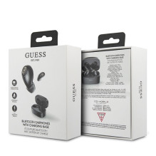 Guess GUTWSJL4GBK TWS Bluetooth headphones + black / black 4G docking station