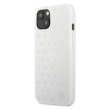 „Mercedes“ sidabrinis žvaigždžių rašto dėklas, skirtas „iPhone 13“ – baltas
