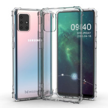 Wozinsky Anti Shock patvarus dėklas su karinės klasės apsauga, skirtas Samsung Galaxy A72 4G skaidrus