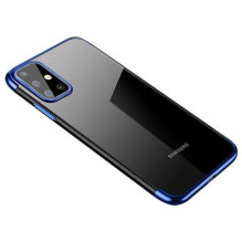 Skaidrios spalvos korpuso gelis TPU galvanizavimo rėmo dangtelis, skirtas Samsung Galaxy A72 4G mėlynas Skaidrios spalvos korpuso gelis TPU galvanizavimo rėmo dangtelis, skirtas Samsung Galaxy A72 4G mėlynas