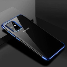 Skaidrios spalvos korpuso gelis TPU galvanizavimo rėmo dangtelis, skirtas Samsung Galaxy A72 4G mėlynas Skaidrios spalvos korpuso gelis TPU galvanizavimo rėmo dangtelis, skirtas Samsung Galaxy A72 4G mėlynas