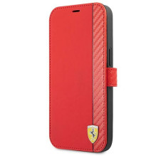 Ferrari FESAXFLBKP13SRE iPhone 13 mini 5,4 colio raudona / raudona knyga On Track Carbon Stripe