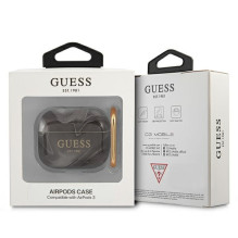 Guess GUA3UNMK AirPods 3 dangtelis juodas / juodas Marble Collection Guess GUA3UNMK AirPods 3 dangtelis juodas / juodas Marble Collection