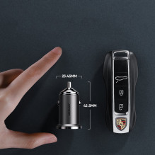 Joyroom Fast Car Charger USB Type C / USB 45W 5A Power Delivery Quick Charge 3.0 AFC SCP Gray (C-A35)