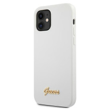 Guess GUHCP12SLSLMGWH iPhone 12 mini 5.4" white / white hardcase Metal Logo Script