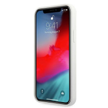 Guess GUHCP12SLSLMGWH iPhone 12 mini 5,4 colio baltas / baltas kietasis metalinis logotipo scenarijus