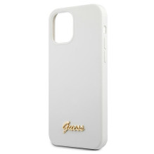 Guess GUHCP12SLSLMGWH iPhone 12 mini 5.4" white / white hardcase Metal Logo Script