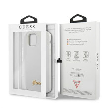 Guess GUHCP12SLSLMGWH iPhone 12 mini 5.4" white / white hardcase Metal Logo Script