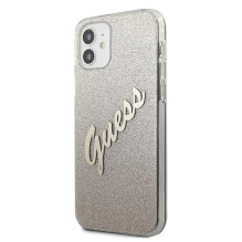 Guess GUHCP12SPCUGLSGO iPhone 12 mini 5.4" gold / gold hardcase Glitter Gradient Script