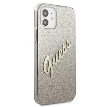 Guess GUHCP12SPCUGLSGO iPhone 12 mini 5.4" gold / gold hardcase Glitter Gradient Script