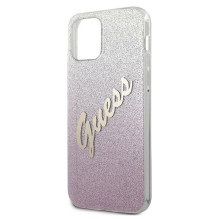 Guess GUHCP12SPCUGLSPI iPhone 12 mini 5,4 colio rožinis / rožinis kietasis dėklas Glitter Gradient Script