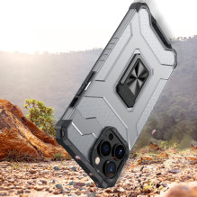 Crystal Ring Case Kickstand Tvirtas ir tvirtas dangtelis, skirtas iPhone 13 Pro Max raudonas