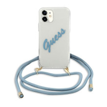 Guess GHUHCP12SCRTVSBL iPhone 12 mini 5,4 colio mėlynas / mėlynas kietasis dėklas Script Vintage