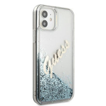 Guess GUHCP12SGLVSBL iPhone 12 mini 5.4" blue / blue hardcase Glitter Vintage Script