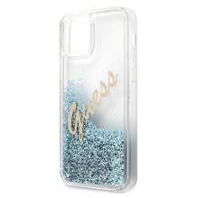 Guess GUHCP12SGLVSBL iPhone 12 mini 5.4" blue / blue hardcase Glitter Vintage Script