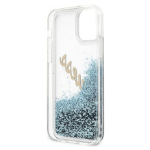 Guess GUHCP12SGLVSBL iPhone 12 mini 5.4" blue / blue hardcase Glitter Vintage Script