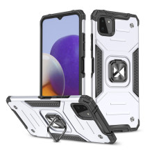 Wozinsky Ring Armor Case Kickstand Tvirtas tvirtas dangtelis, skirtas Samsung Galaxy A22 4G sidabras Wozinsky Ring Armor Case Kickstand Tvirtas tvirtas dangtelis, skirtas Samsung Galaxy A22 4G sidabras