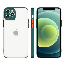 Milky Case silikoninis lankstus permatomas dėklas, skirtas Samsung Galaxy S21+ 5G (S21 Plus 5G) tamsiai žalias