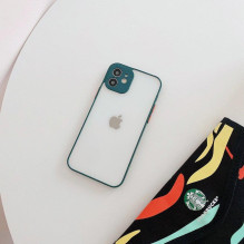 Milky Case silikoninis lankstus permatomas dėklas, skirtas Samsung Galaxy S21+ 5G (S21 Plus 5G) tamsiai žalias