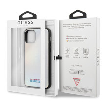 Guess GUHCN65BLD iPhone 11 Pro Max sidabrinis / sidabrinis kietas vaivorykštinis dėklas