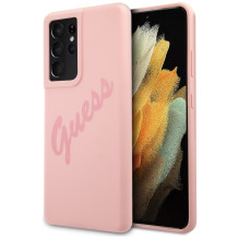 Guess GUHCS21LLSVSPI S21 Ultra G998 pink / pink hardcase Script Vintage Guess GUHCS21LLSVSPI S21 Ultra G998 pink / pink hardcase Script Vintage