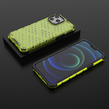 Honeycomb Case šarvų dangtelis su TPU buferiu, skirtas iPhone 13 Pro Max žalias