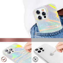 Kingxbar Shell serijos prabangus elegantiškas telefono dėklas, skirtas iPhone 13 Pro perlamutrinės spalvos